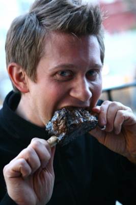 Man Eating Meat